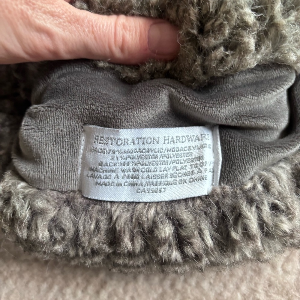 Restoration Hardware Plush Gray Faux Fur Accessory - Picture 6 of 12